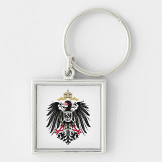 Wappen Deutsches Reich 1889 Reichsadler Fyrkantig Silverfärgad Nyckelring