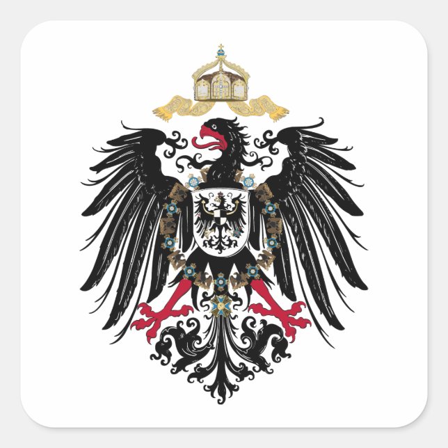 Wappen Deutsches Reich 1889 Reichsadler Fyrkantigt Klistermärke (Framsida)