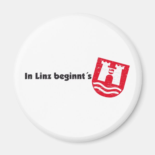 Wappen Österreich Oberösterreich In Linz beginnt´s Magnet (Framsidan)