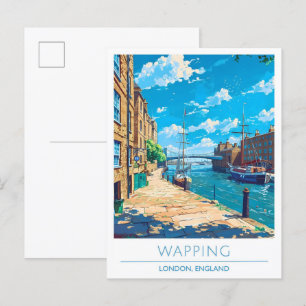 Wapping London England Vintage resor Vykort