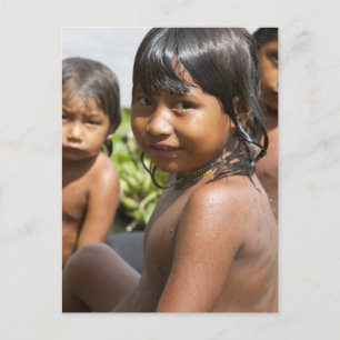 Warao Children of Venezuela Postcard Vykort