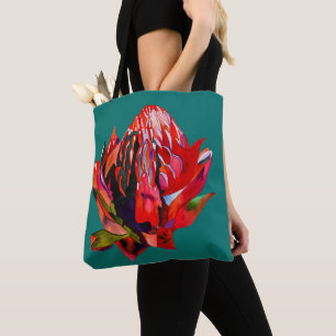 Waratah Australian, ursprungsblommans vattenfärg Tygkasse