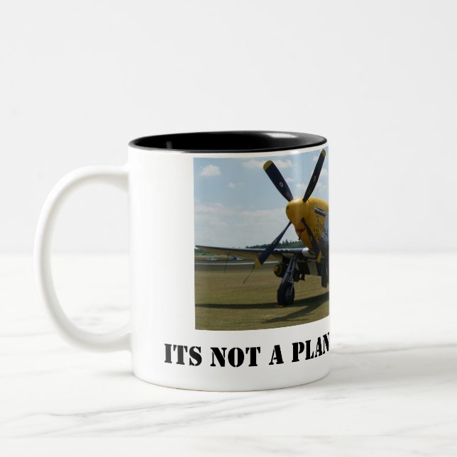 Warbirdairshow mug2 för Mustang P-51 Två-Tonad Mugg (Vänster)