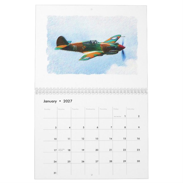 Warbirds av världskrig II Kalender (Jan 2027)