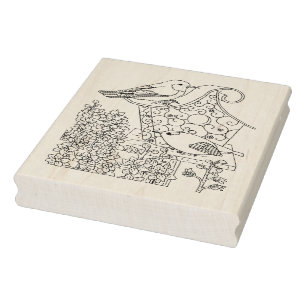 Warbler och Larkspur Stämpel