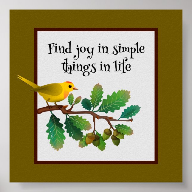 Warbler Wisdom-Simple Joy-inspiration Poster (Framsidan)