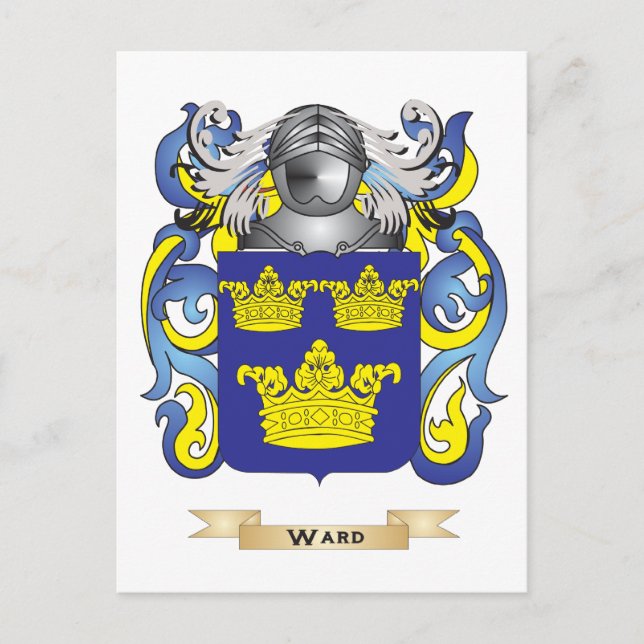 Ward Family Crest (Jackande av Arm) Vykort (Framsida)