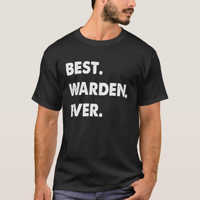 Warden Professor Best Warden nånsin T Shirt (Framsida)