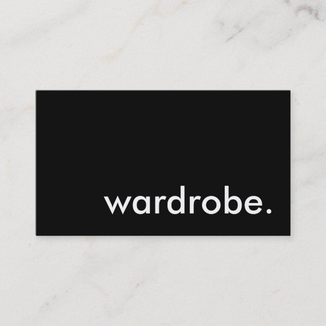 Wardrobe. Visitkort (Framsida)