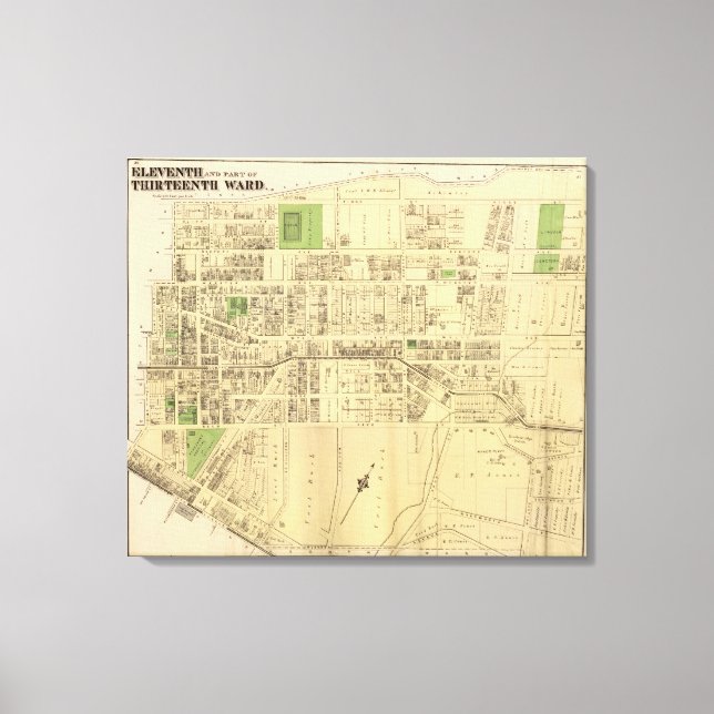 Wards 11, 13 of Pittsburgh, Pennsyvania Canvastryck (Framsida)