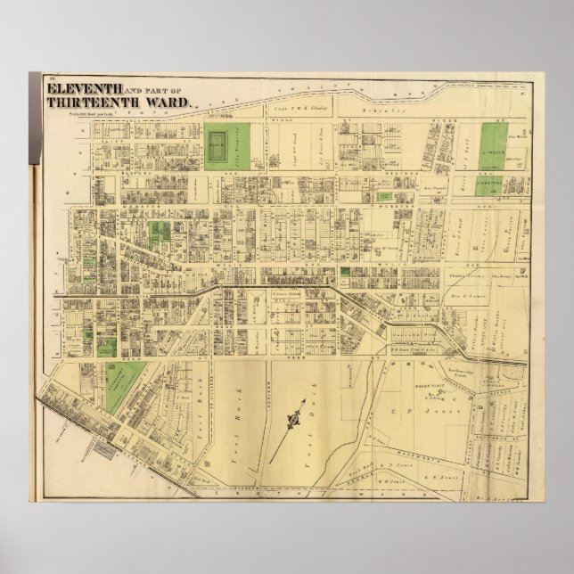 Wards 11, 13 of Pittsburgh, Pennsyvania Poster (Framsidan)
