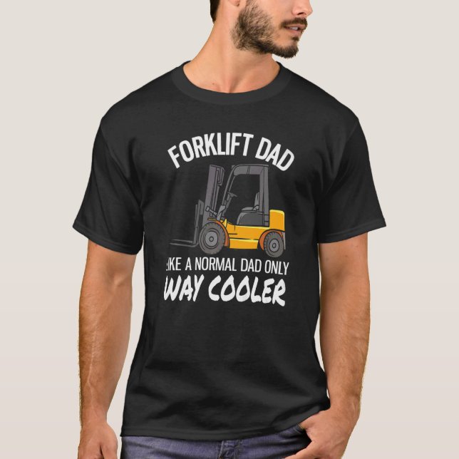 Warehouse Forklift operator Forklift Pappa T Shirt (Framsida)