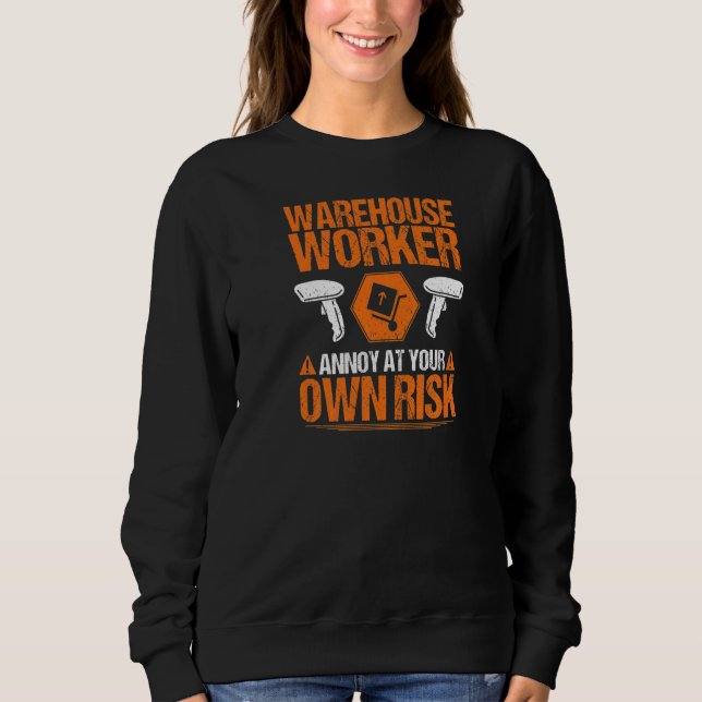 Warehouseman Own Risk Warehouse Worker Premium T Shirt (Framsida)