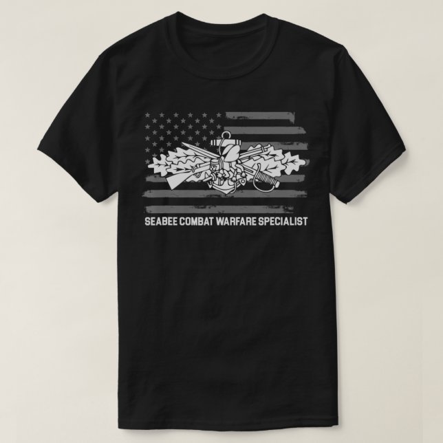 Warfare Veteran i Seabee-bekämpningen T Shirt (Design framsida)