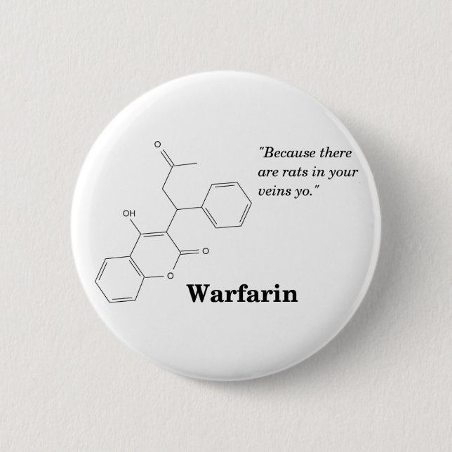 Warfarin (tunnare blod) knapp (Framsida)