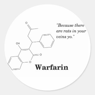 Warfarin (tunnare blod) runt klistermärke
