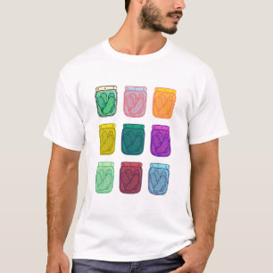 Warhol Pickles Spelar upp Bright Colorful Rainbow T Shirt
