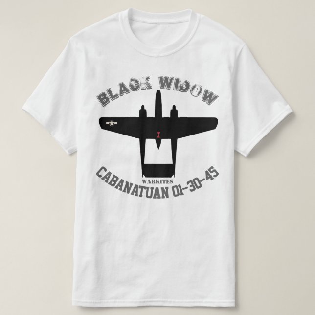 Warkites P-61 svart änka Tee Shirt (Design framsida)