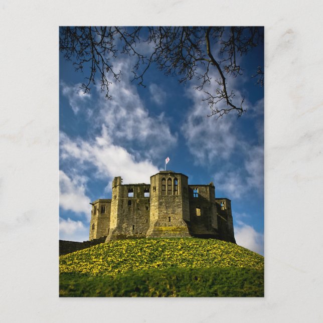 Warkworth Castle and Hermitage Postcard Vykort (Framsida)