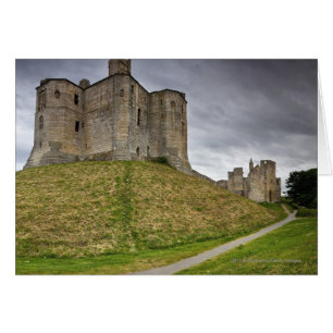 Warkworth Castle i Northumberland, England Hälsningskort