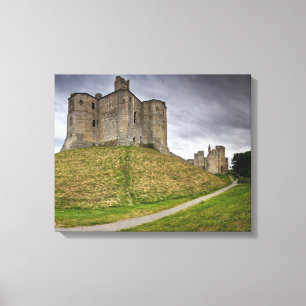 Warkworth slott i Northumberland, England Canvastryck