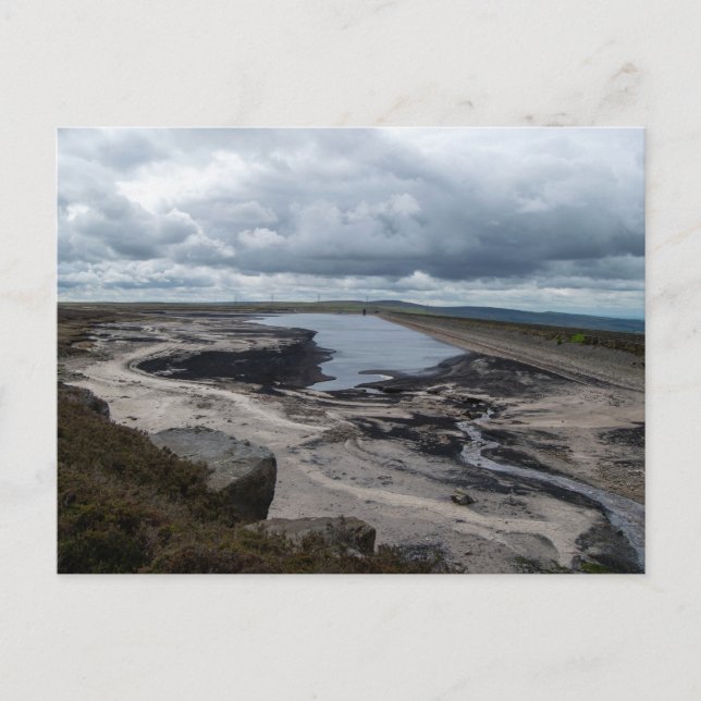 Warland Reservoir: Tranquil Moorland Vatten Helg Vykort (Framsida)