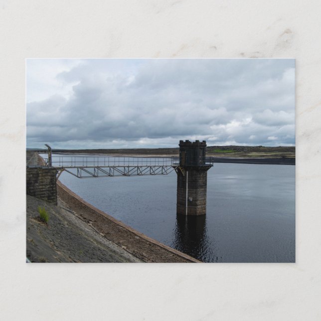 Warland Reservoir: Tranquil Moorland Vatten Helg Vykort (Framsida)
