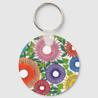 warli flowers nyckelring