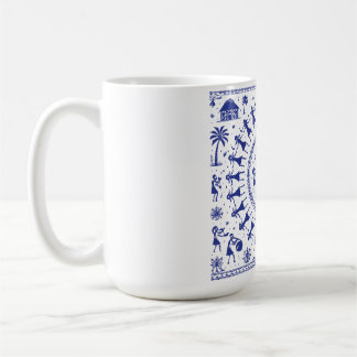 Warli-konst Indisk Tribal Illustration Kaffemugg