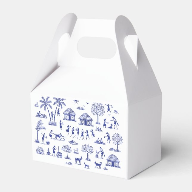 Warli-konst Indisk Tribal Illustration Presentaskar (Framsidan Sidan)