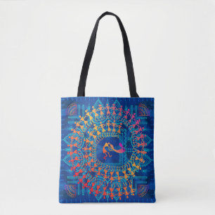 Warli-lackering - hand plockade traditionellt sett tygkasse