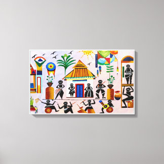 Warli Painting Wall Art Canvastryck