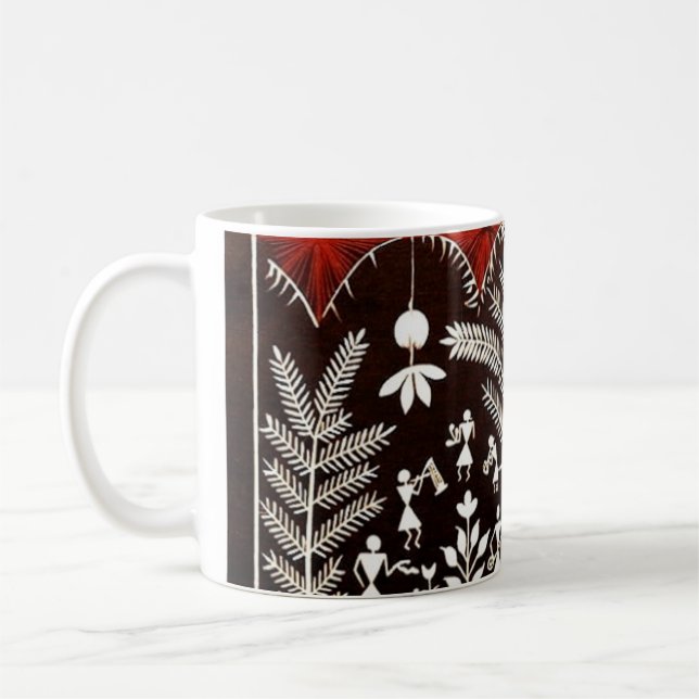 Warli-stamträdet -trä walart kaffemugg (Vänster)