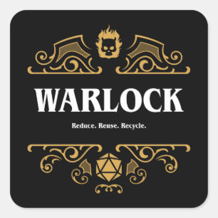Warlock Class Tabletop RPG-spel Fyrkantigt Klistermärke