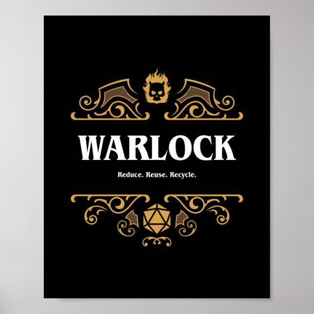 Warlock Class Tabletop RPG-spel Poster (Framsidan)