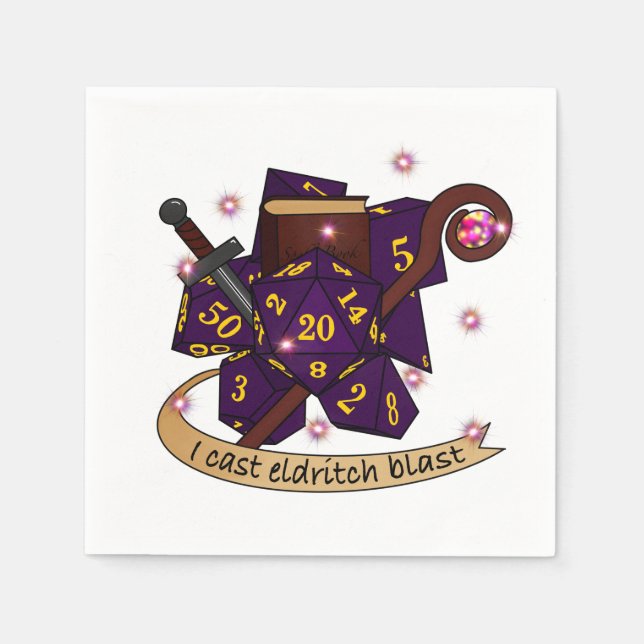 Warlock Dice Design Pappersservett (Framsidan)