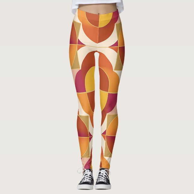 Warm Abstract Patterned Leggings (Framsida)