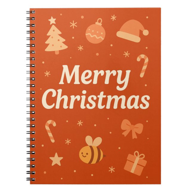 Warm Aesthetic Christmas Art – Cute Festive Icons  Anteckningsbok (Framsidan)