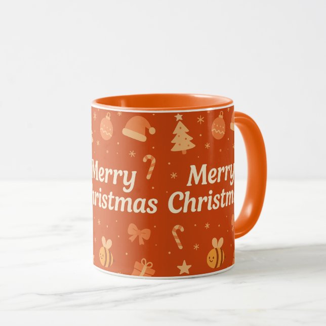 Warm Aesthetic Christmas Art – Cute Festive Icons  Mugg (Framsida höger)