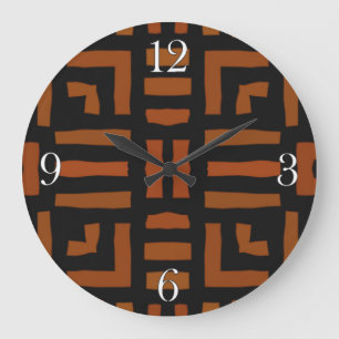 Warm African Tribal Artwork Stor Klocka
