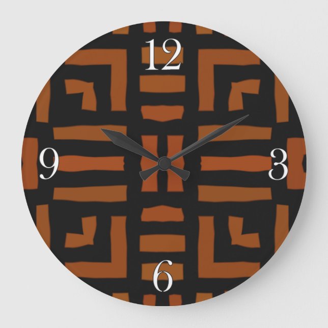 Warm African Tribal Artwork Stor Klocka (Framsida)