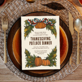 Warm Americana Harvest Thanksgiving Inbjudningar