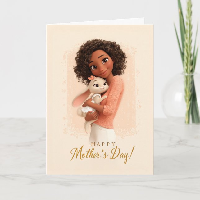 Warm and Cozy Mother’s Day Bunny Card Kort (Framsida)