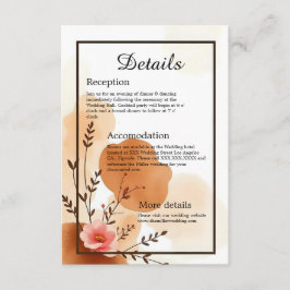 Warm Autumn Botanical Blommigts Tilläggskort