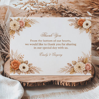 Warm Autumn Floral Gratitude Tack Kort