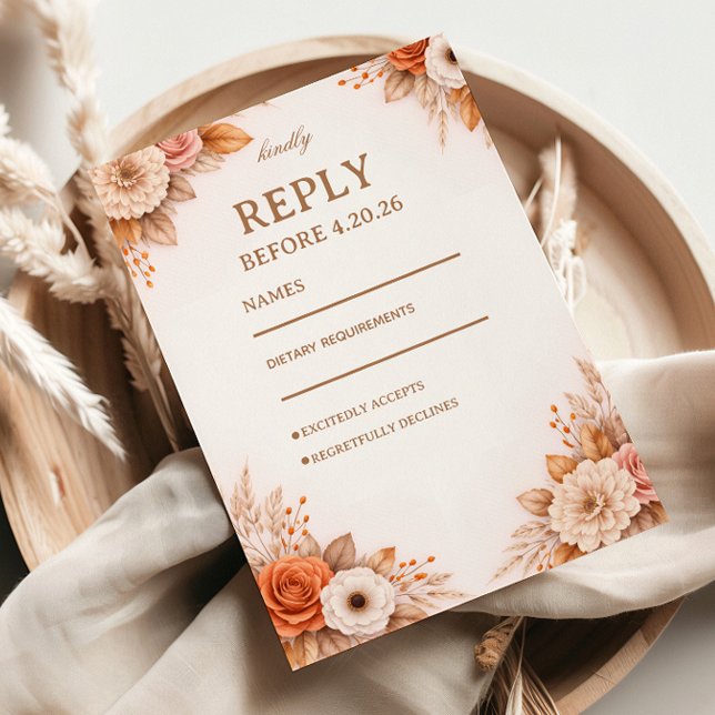 Warm Autumn Floral Response OSA Kort (Skapare uppladdad)