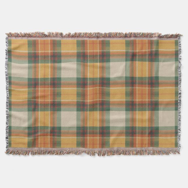 Warm Autumn Harvest Tartan Plaid Pattern Filt (Framsidan)