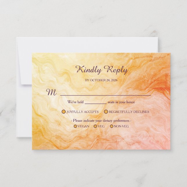 Warm Autumn Marble Response Card OSA Kort (Framsida)