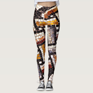 Warm Autumn Toning Roman Tile Mosaic Leggings