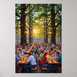 Warm Beer Garden Vibes Poster